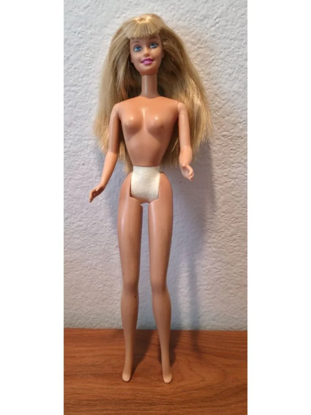 Vintage Mattel Barbie Nude Doll Blonde Hair w/ Bangs & Blue Eyes - Indonesia